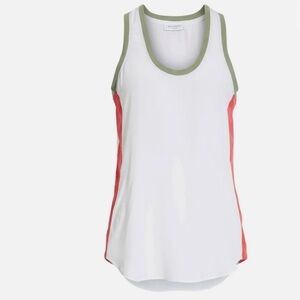 Equipment Mel Colorblock Silk Tank White/Pink/Gray Size Small